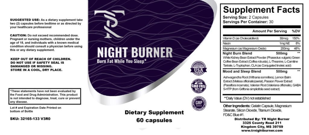 TR Night Burner Reviews Label