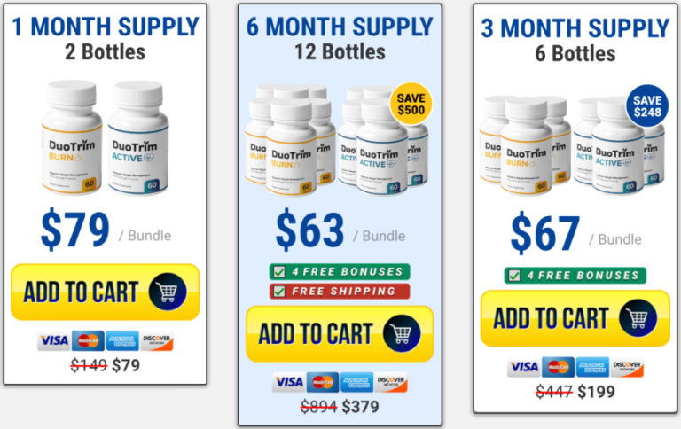 DuoTrim Burn and DuoTrim Active Price