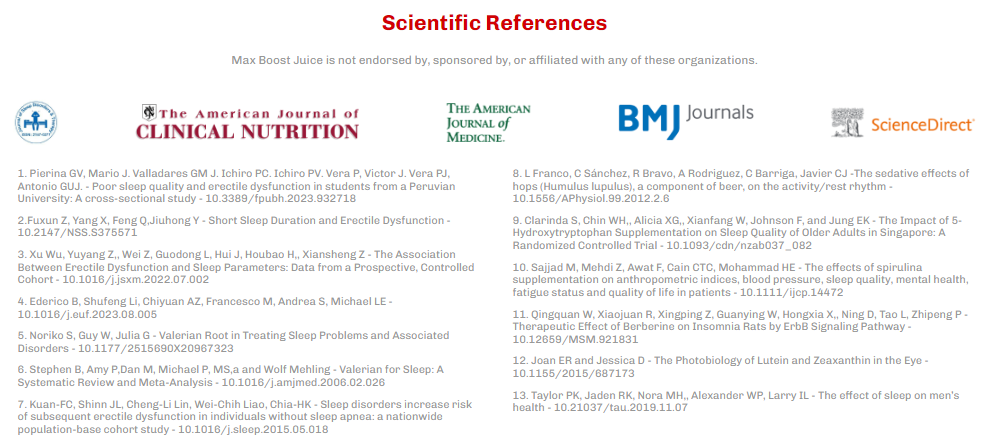Max Boost Plus Scientific References