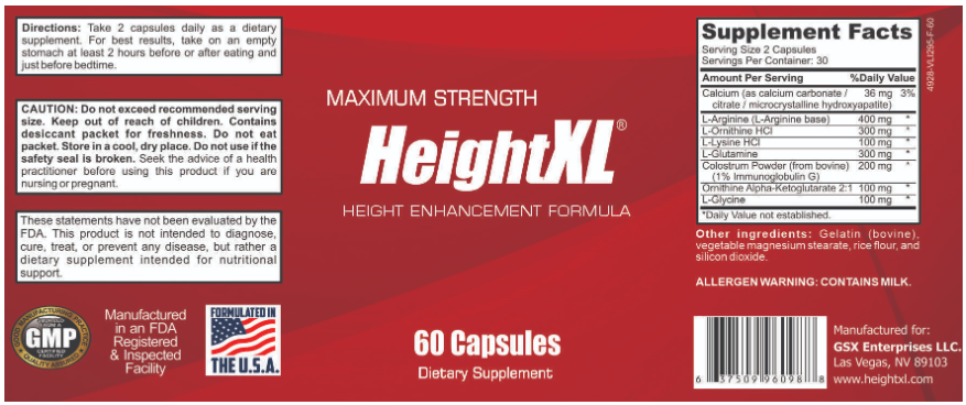 HeightXL Supplement Facts