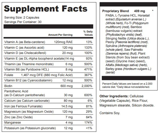 NightDry Supplement Facts