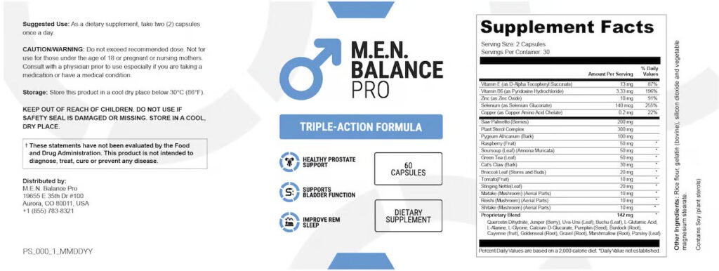 MEN Balance Pro Review Ingredients Fact