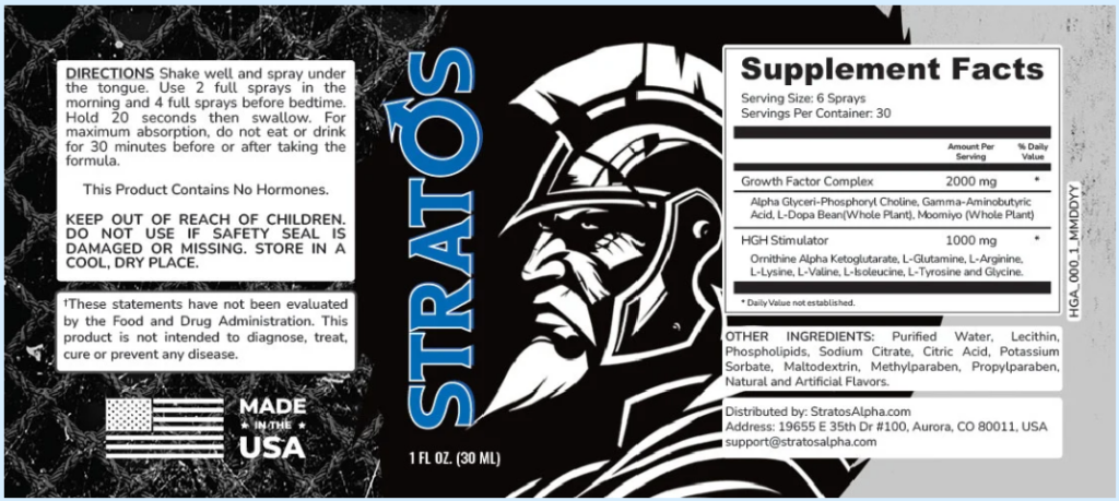 STRATOS Supplement Facts