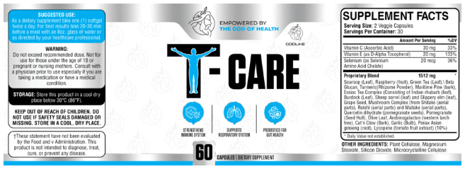 T-Care Immuno Booster Supplement Facts