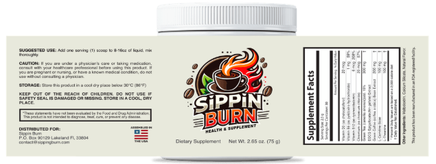 Sippin Burn Supplement Facts
