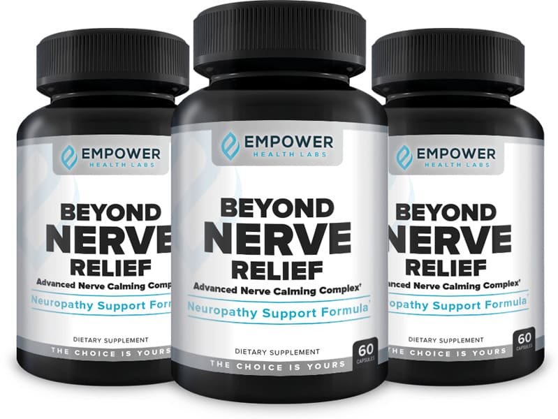 Beyond Nerve Relief supplement bottle and ingredients