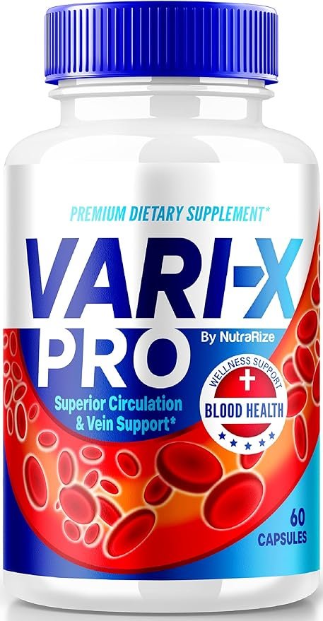 Varix Pro supplement bottle with customer testimonials overlay